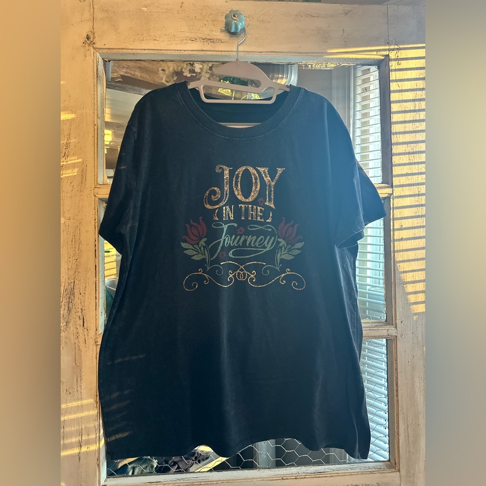 A73 NWT Maurice’s | Black Graphic Tee with Joy in the Journey Print